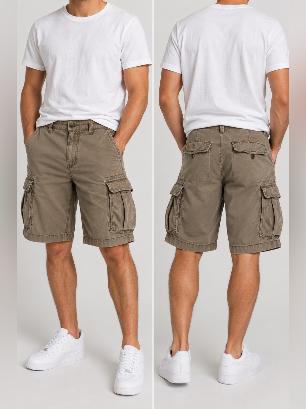 Gap Men’s Cargo Shorts Size 34 Brown Khaki 100% Cotton Utility Y2K